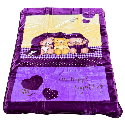 Poptex Baby Blanket – So Happy Together (Purple, Style F405)