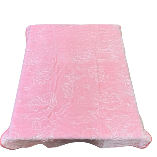 Poptex Baby Blanket – Baby Pattern (Pink, Style F7018)