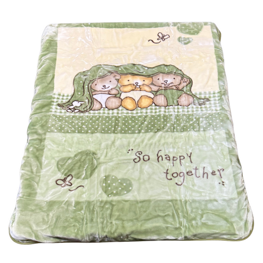 Poptex Baby Blanket – So Happy Together (Pink Green, Style F405)