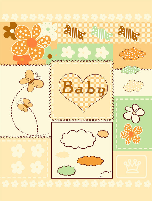 Poptex Baby Blanket – Baby Patchwork (Yellow, Style NB230)
